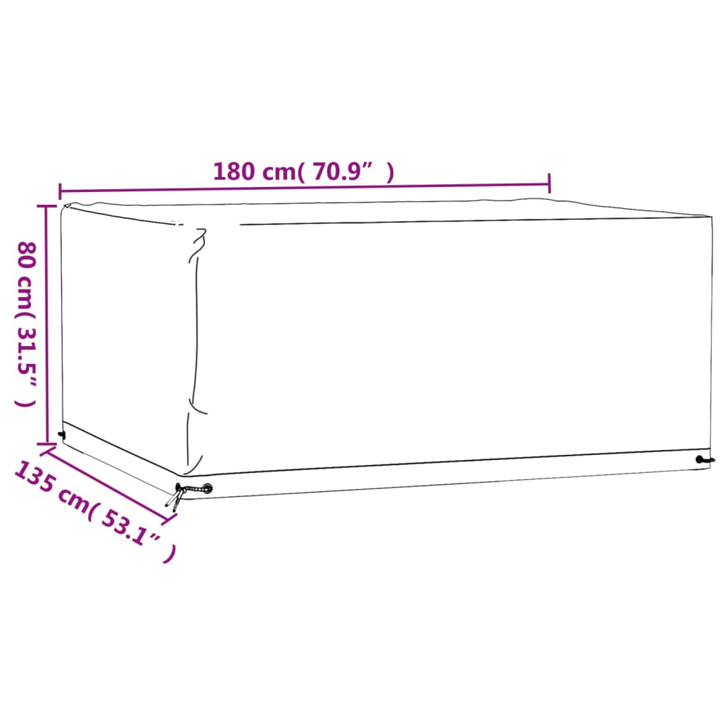 Tuinmeubelhoes met 8 oogjes rechthoekig 180x135x80 cm is nu te koop bij PeponiXL, paradijselijk wonen!