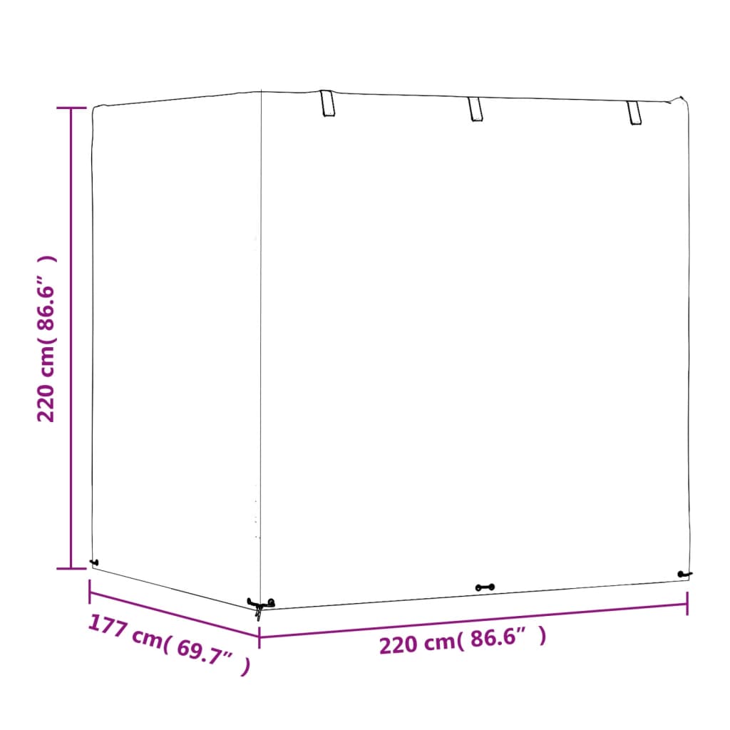 Schommelbankhoes met 12 oogjes 220x177x220 cm polyetheen is nu te koop bij PeponiXL, paradijselijk wonen!