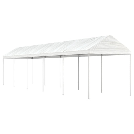 Prieel met dak 11,15x2,28x2,69 m polyetheen wit is nu te koop bij PeponiXL, paradijselijk wonen!