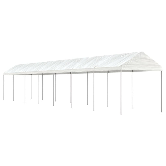 Prieel met dak 15,61x2,28x2,69 m polyetheen wit is nu te koop bij PeponiXL, paradijselijk wonen!
