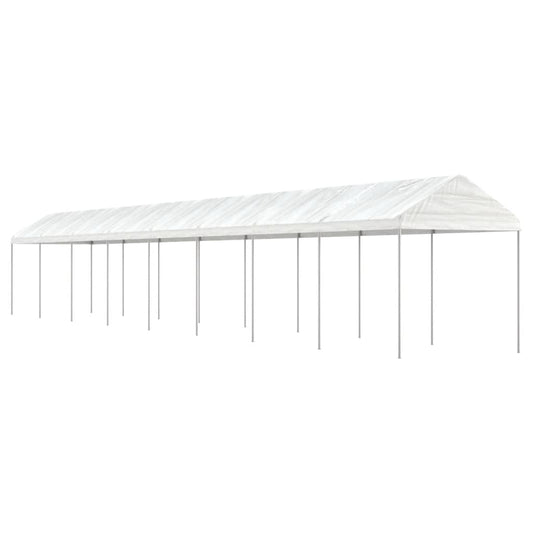 Prieel met dak 17,84x2,28x2,69 m polyetheen wit is nu te koop bij PeponiXL, paradijselijk wonen!