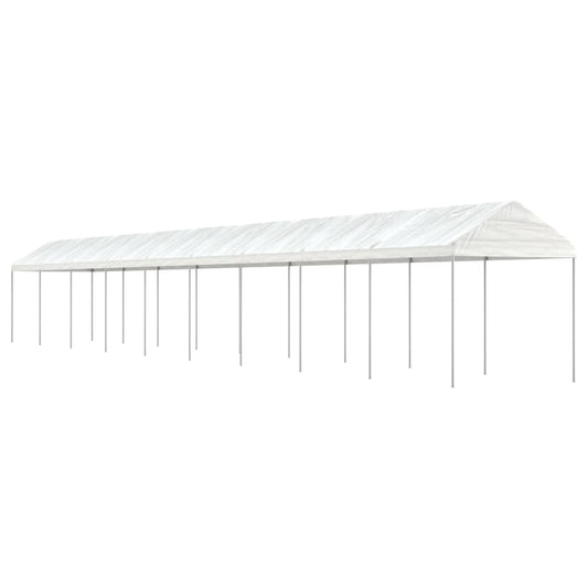 Prieel met dak 20,07x2,28x2,69 m polyetheen wit is nu te koop bij PeponiXL, paradijselijk wonen!