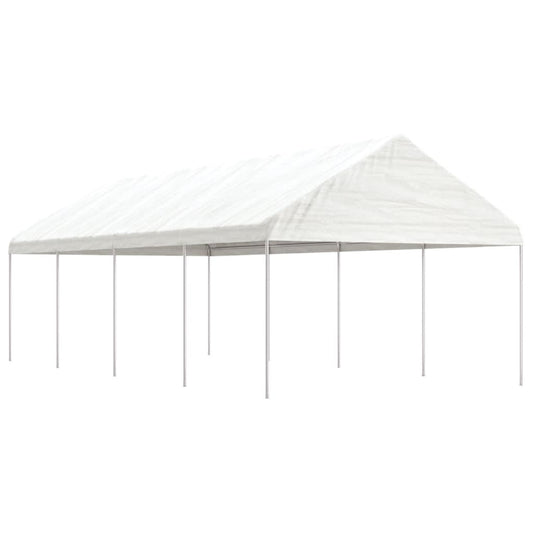 Prieel met dak 8,92x4,08x3,22 m polyetheen wit is nu te koop bij PeponiXL, paradijselijk wonen!