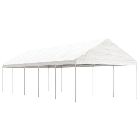 Prieel met dak 11,15x4,08x3,22 m polyetheen wit is nu te koop bij PeponiXL, paradijselijk wonen!