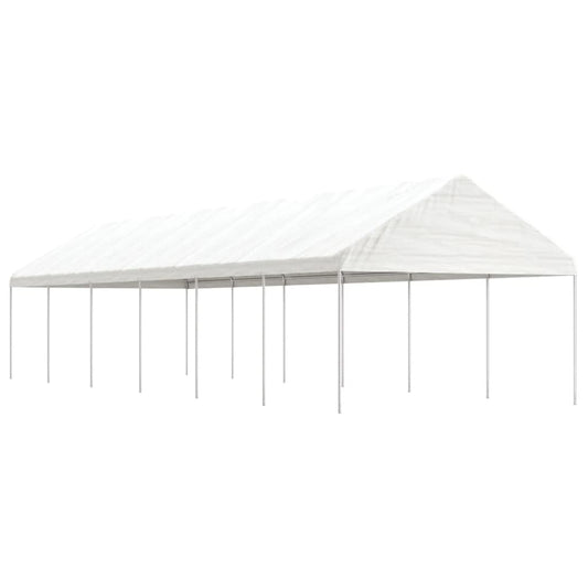 Prieel met dak 13,38x4,08x3,22 m polyetheen wit is nu te koop bij PeponiXL, paradijselijk wonen!