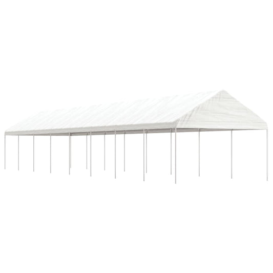 Prieel met dak 17,84x4,08x3,22 m polyetheen wit is nu te koop bij PeponiXL, paradijselijk wonen!