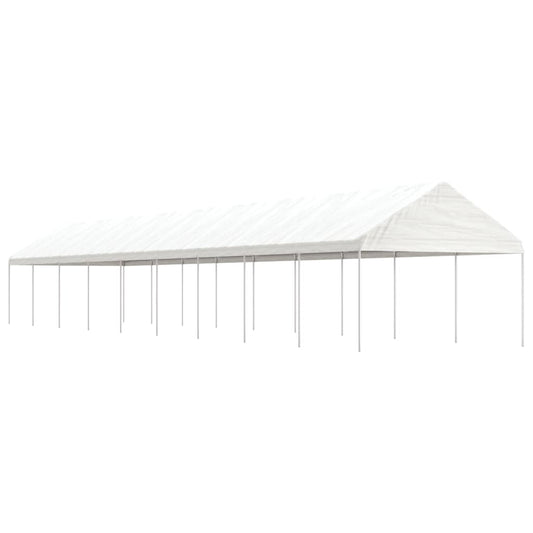 Prieel met dak 20,07x4,08x3,22 m polyetheen wit is nu te koop bij PeponiXL, paradijselijk wonen!