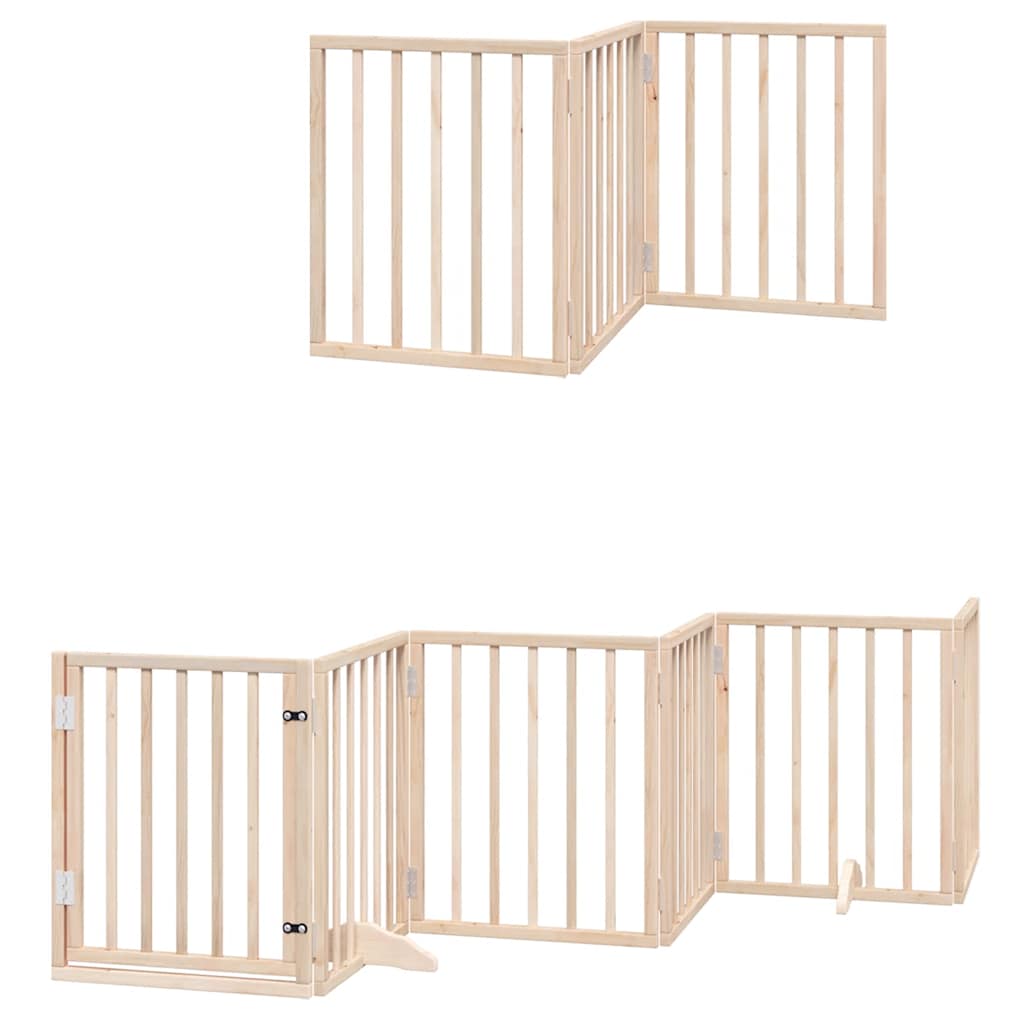 Hondenhek inklapbaar met deur 15 panelen 750 cm populierenhout is nu te koop bij PeponiXL, paradijselijk wonen!