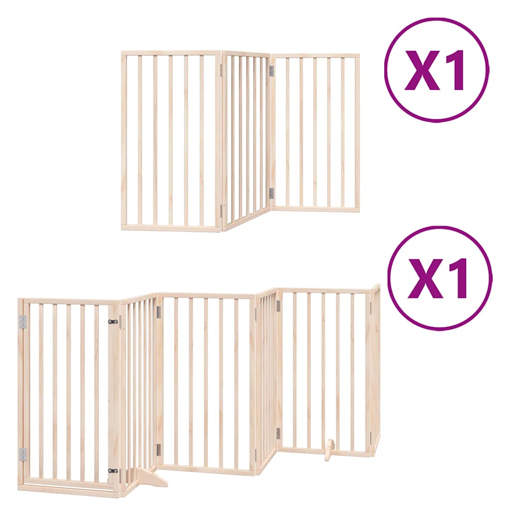 Hondenhek inklapbaar met deur 9 panelen 450 cm populierenhout is nu te koop bij PeponiXL, paradijselijk wonen!