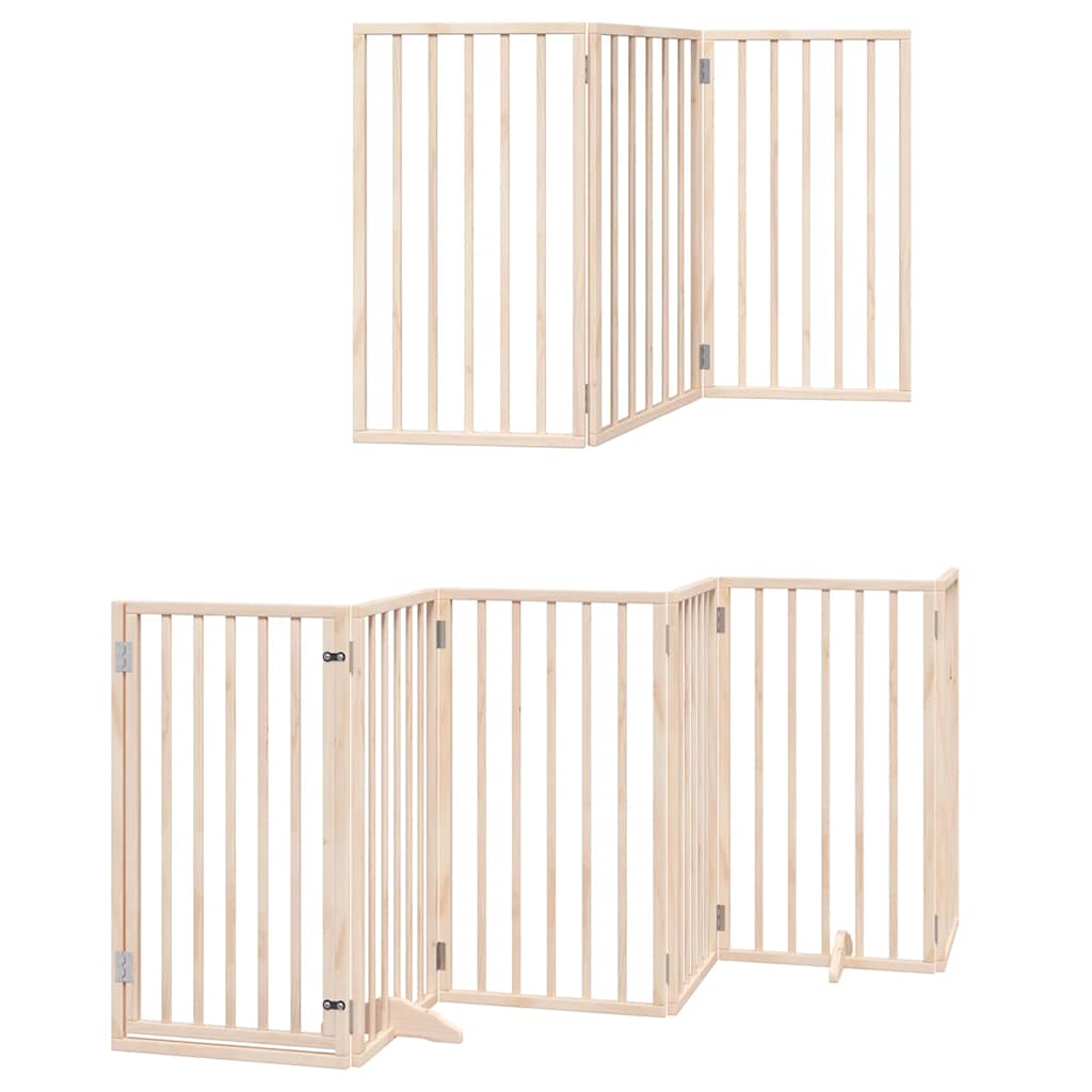 Hondenhek inklapbaar met deur 12 panelen 600 cm populierenhout is nu te koop bij PeponiXL, paradijselijk wonen!