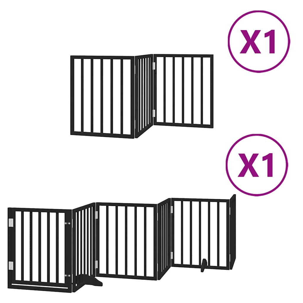 Hondenhek inklapbaar 9 panelen 450 cm populierenhout zwart is nu te koop bij PeponiXL, paradijselijk wonen!