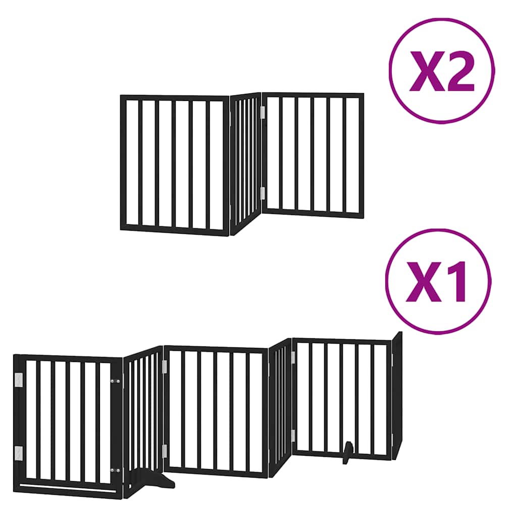 Hondenhek inklapbaar 12 panelen 600 cm populierenhout zwart is nu te koop bij PeponiXL, paradijselijk wonen!