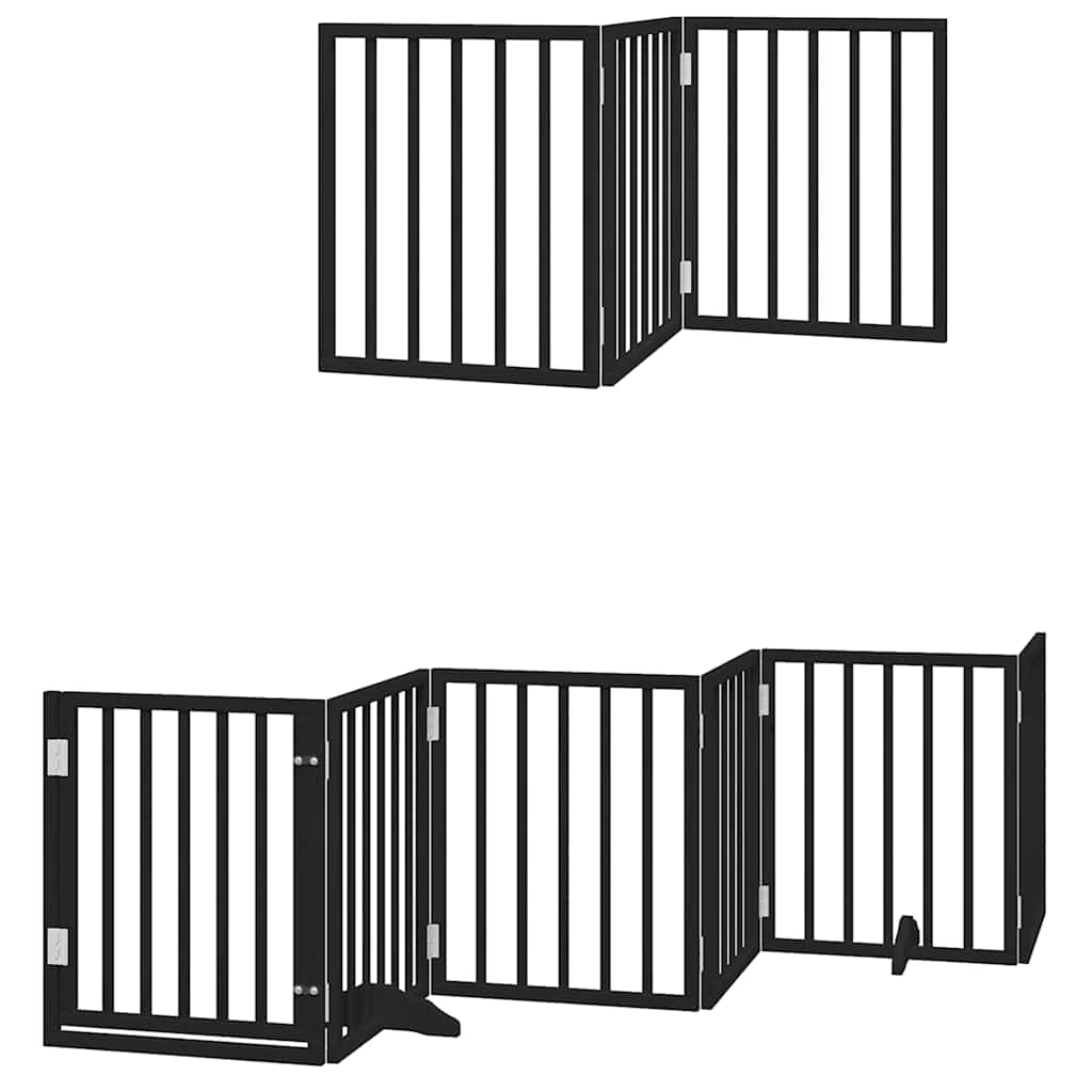 Hondenhek inklapbaar 12 panelen 600 cm populierenhout zwart is nu te koop bij PeponiXL, paradijselijk wonen!