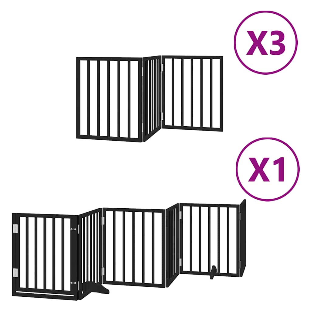 Hondenhek inklapbaar 15 panelen 750 cm populierenhout zwart is nu te koop bij PeponiXL, paradijselijk wonen!