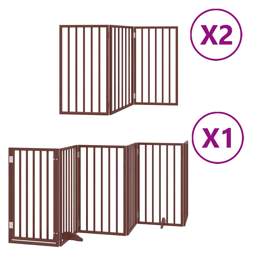 Hondenhek inklapbaar 12 panelen 600 cm populierenhout bruin is nu te koop bij PeponiXL, paradijselijk wonen!