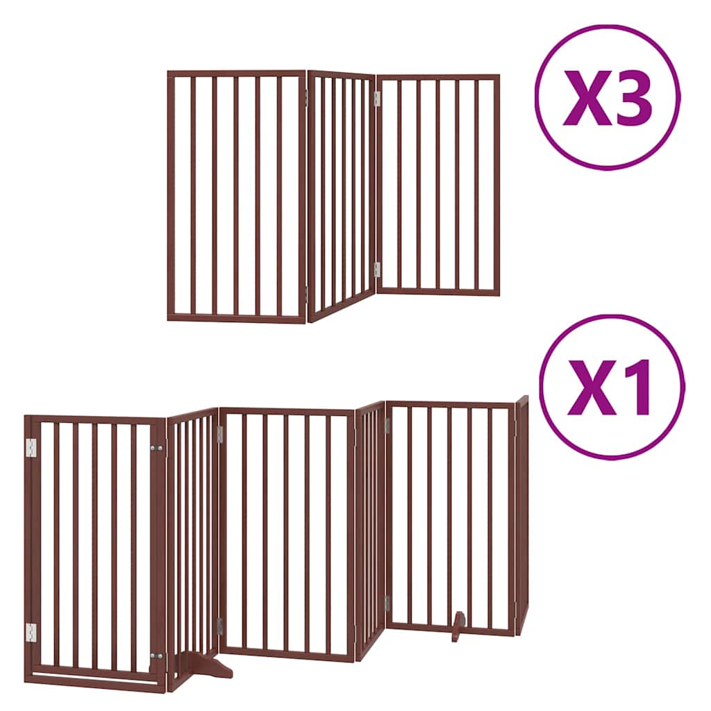 Hondenhek inklapbaar 15 panelen 750 cm populierenhout bruin is nu te koop bij PeponiXL, paradijselijk wonen!