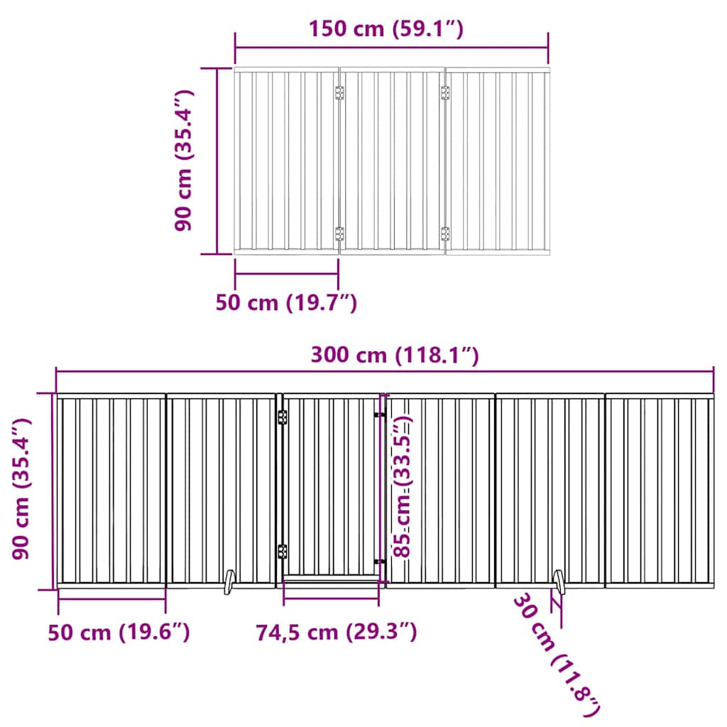 Hondenhek inklapbaar 15 panelen 750 cm populierenhout bruin is nu te koop bij PeponiXL, paradijselijk wonen!