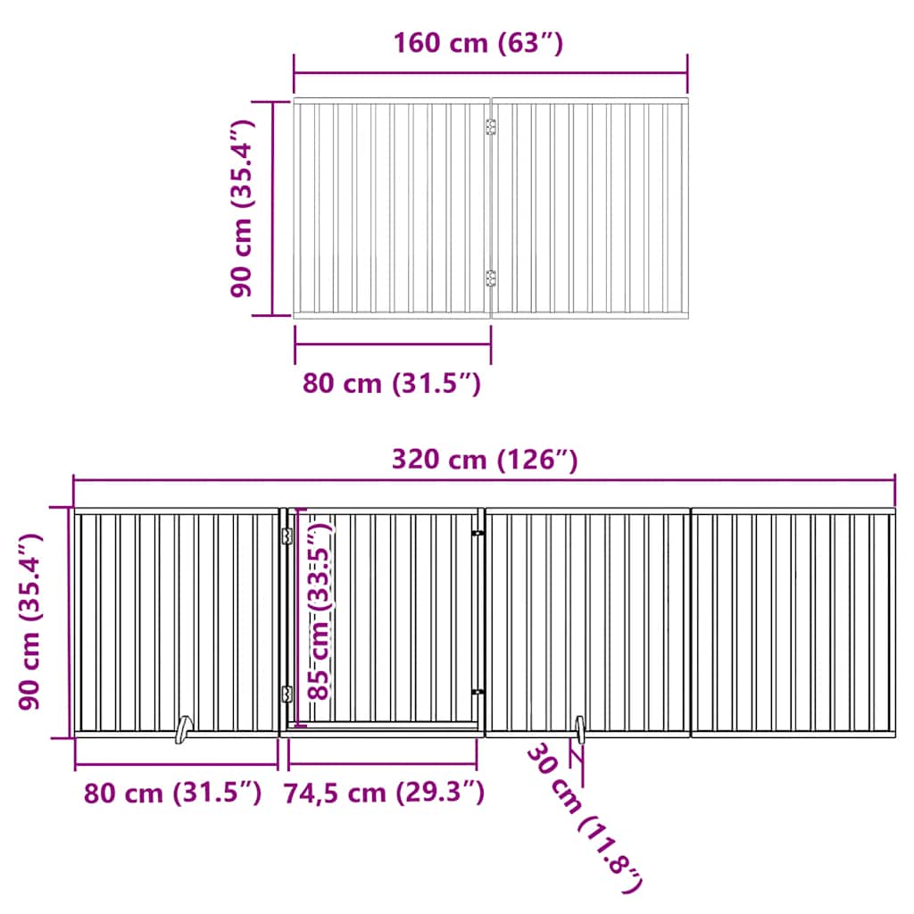 Hondenhek inklapbaar met deur 10 panelen 800 cm populierenhout is nu te koop bij PeponiXL, paradijselijk wonen!