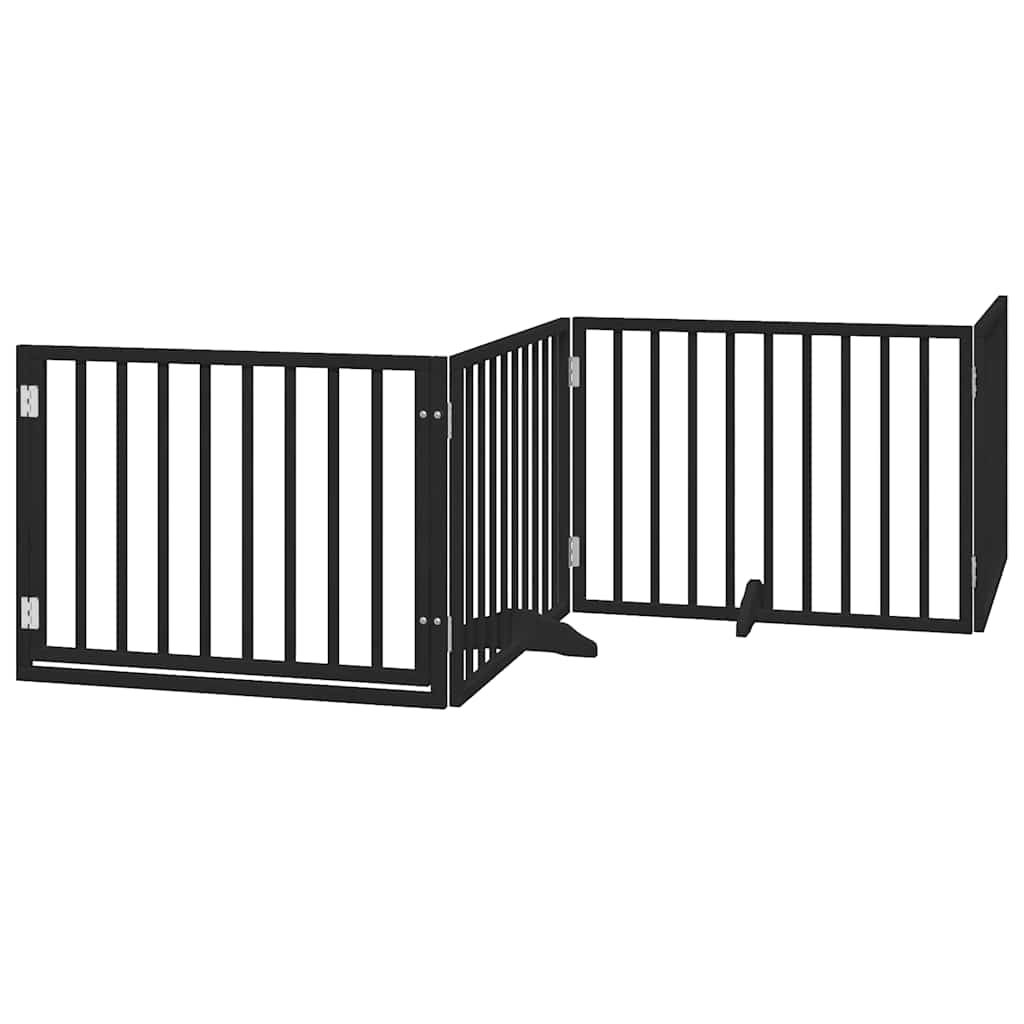 Hondenhek inklapbaar 12 panelen 960 cm populierenhout zwart is nu te koop bij PeponiXL, paradijselijk wonen!