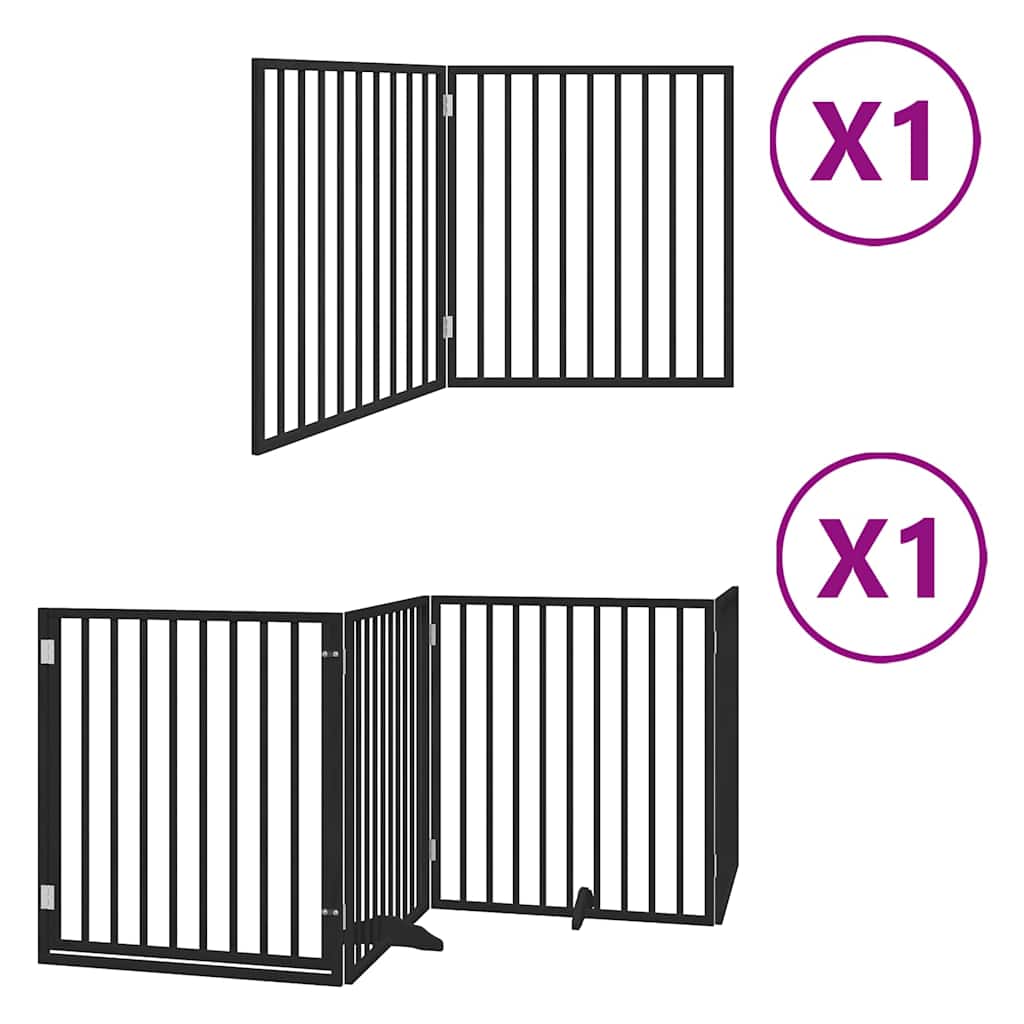 Hondenhek inklapbaar 6 panelen 480 cm populierenhout zwart is nu te koop bij PeponiXL, paradijselijk wonen!