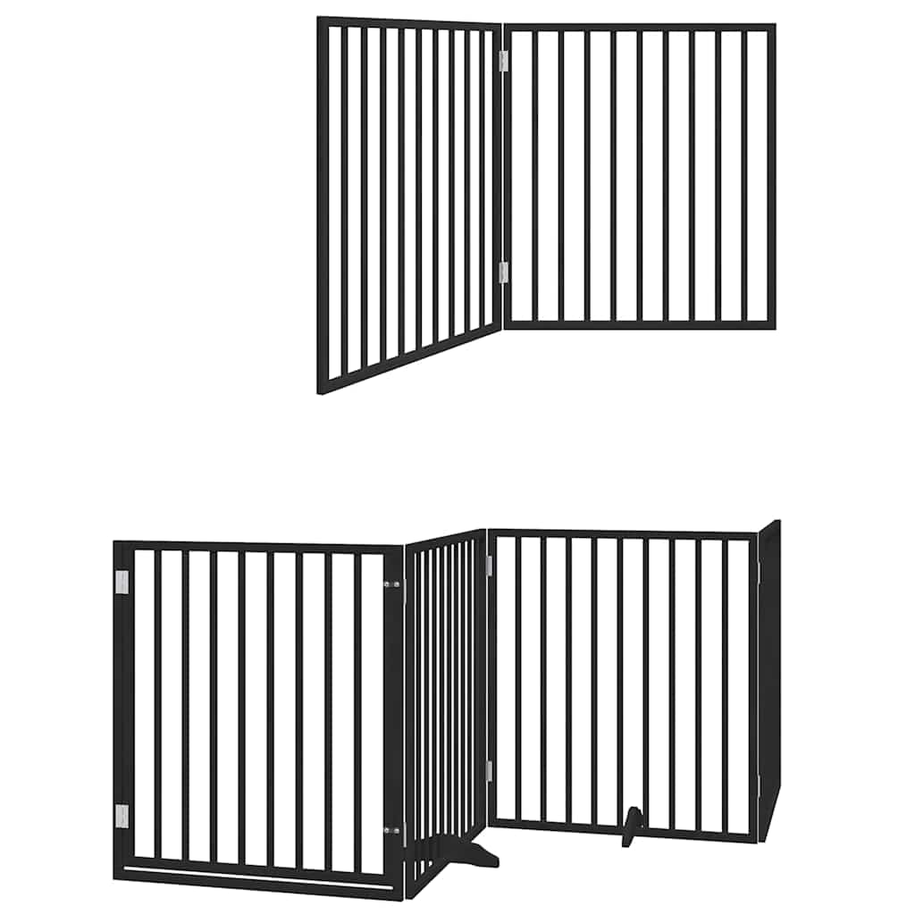 Hondenhek inklapbaar 6 panelen 480 cm populierenhout zwart is nu te koop bij PeponiXL, paradijselijk wonen!