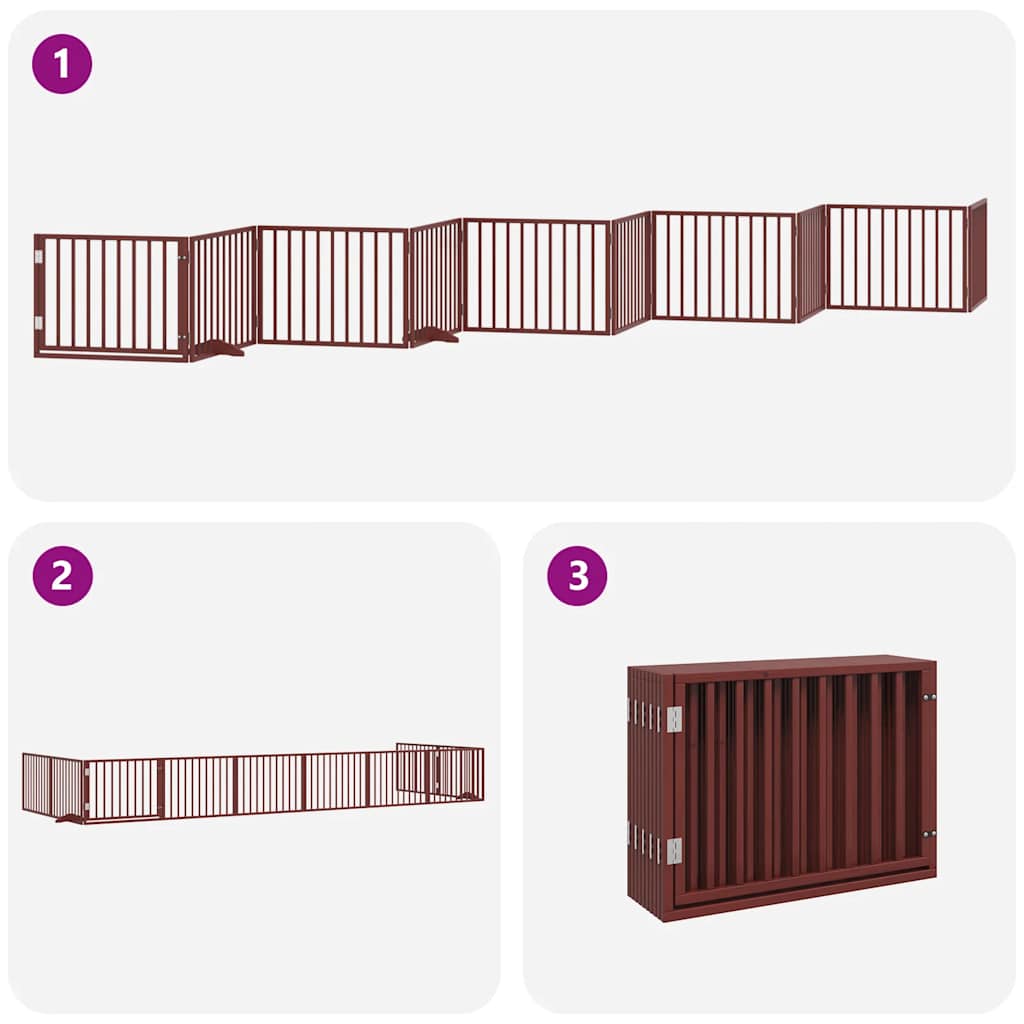 Hondenhek inklapbaar 10 panelen 800 cm populierenhout bruin is nu te koop bij PeponiXL, paradijselijk wonen!