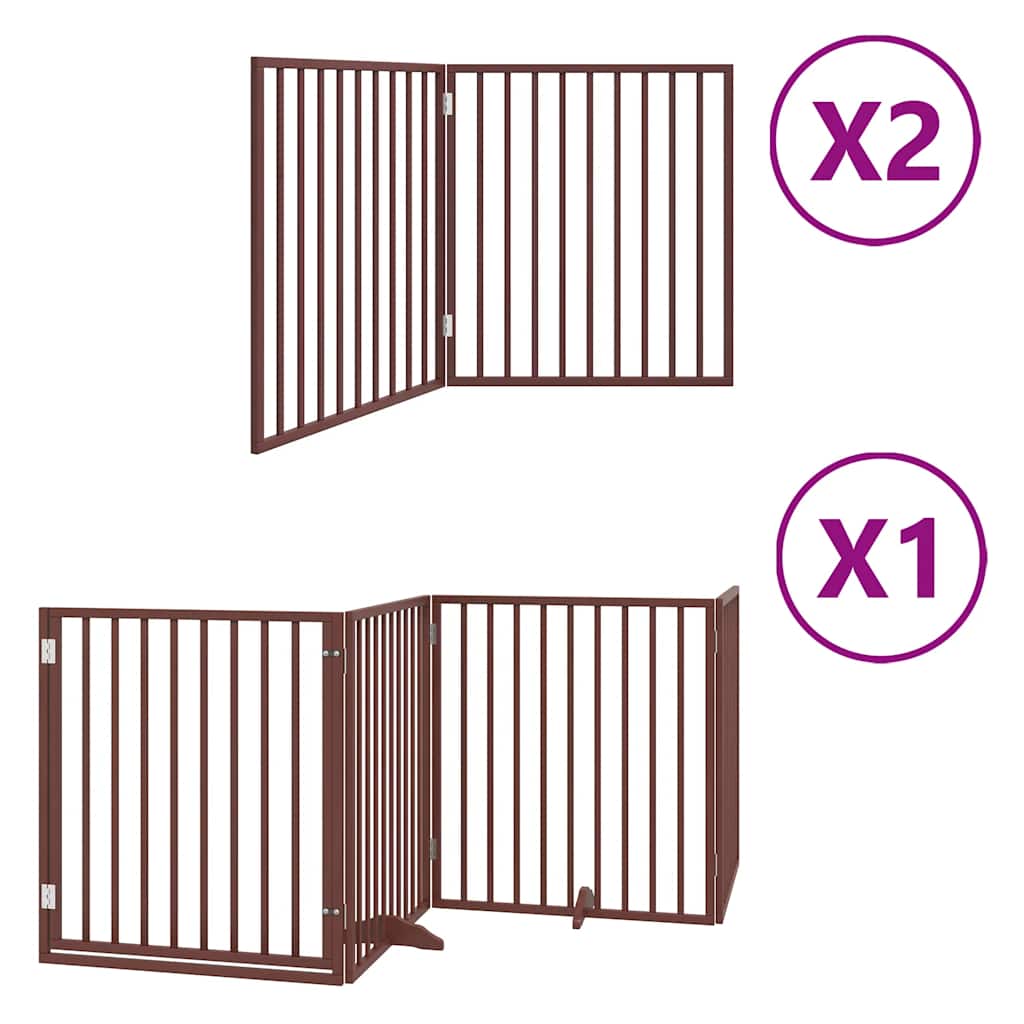 Hondenhek inklapbaar 8 panelen 640 cm populierenhout bruin is nu te koop bij PeponiXL, paradijselijk wonen!