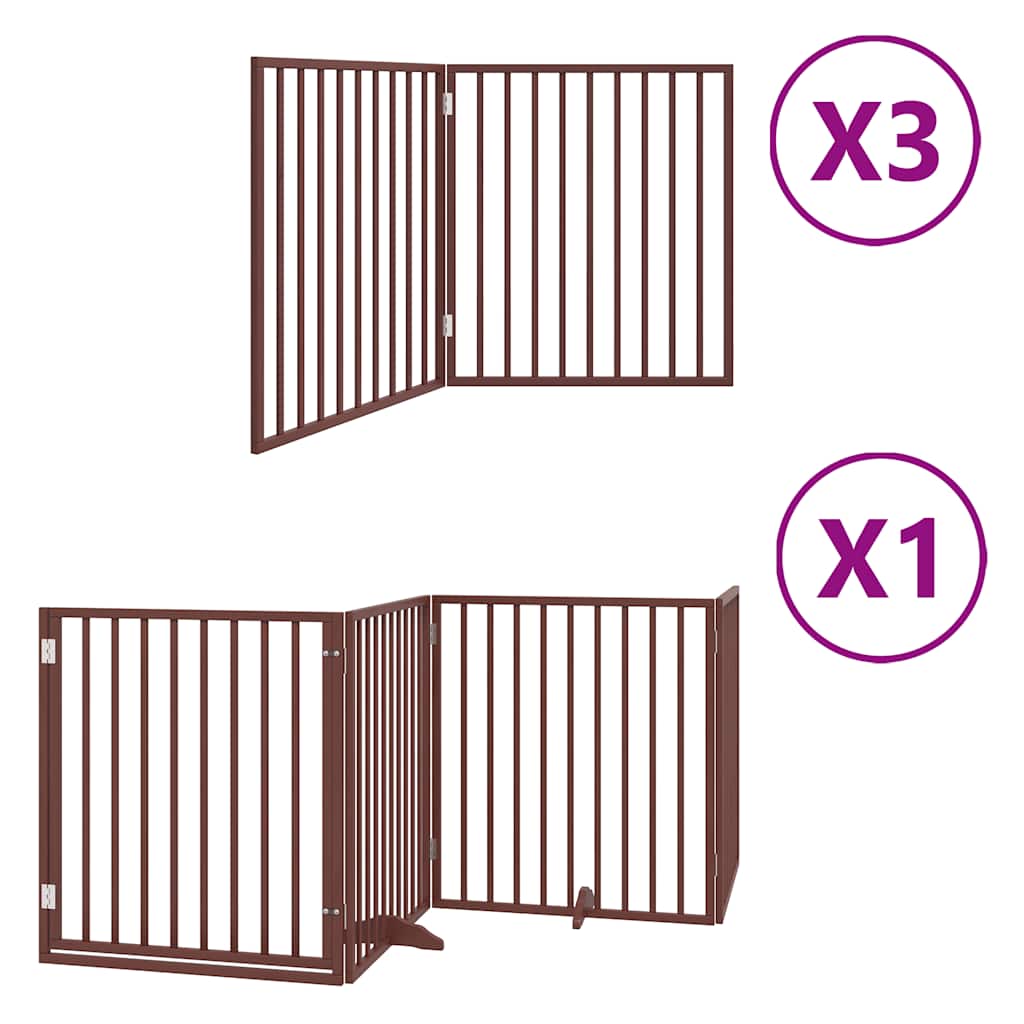 Hondenhek inklapbaar 10 panelen 800 cm populierenhout bruin is nu te koop bij PeponiXL, paradijselijk wonen!