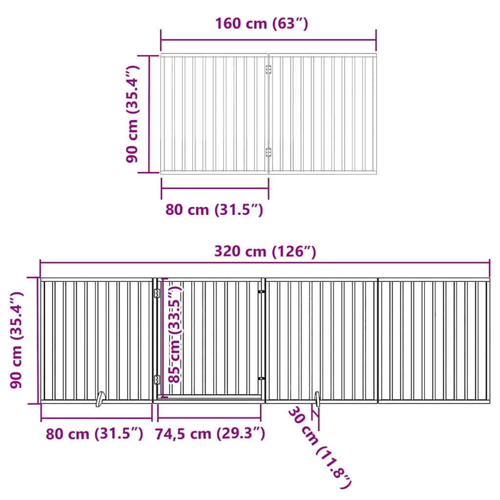Hondenhek inklapbaar 12 panelen 960 cm populierenhout bruin is nu te koop bij PeponiXL, paradijselijk wonen!