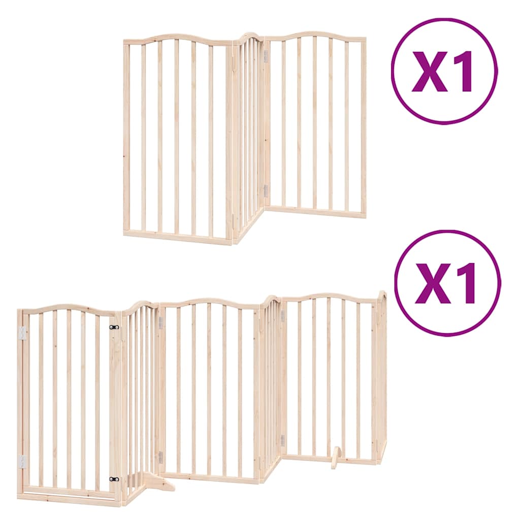 Hondenhek inklapbaar met deur 9 panelen 450 cm populierenhout is nu te koop bij PeponiXL, paradijselijk wonen!