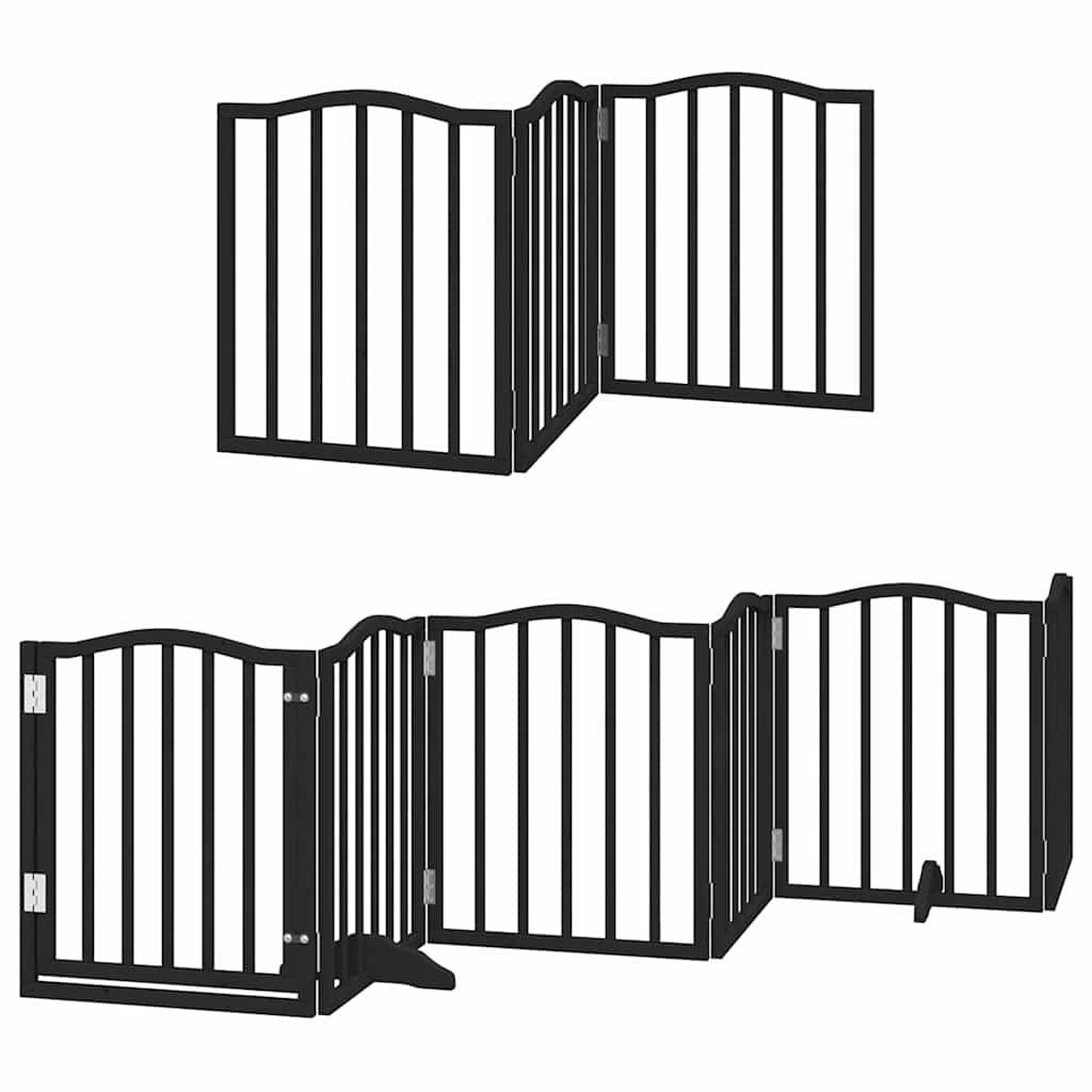 Hondenhek inklapbaar 12 panelen 600 cm populierenhout zwart is nu te koop bij PeponiXL, paradijselijk wonen!