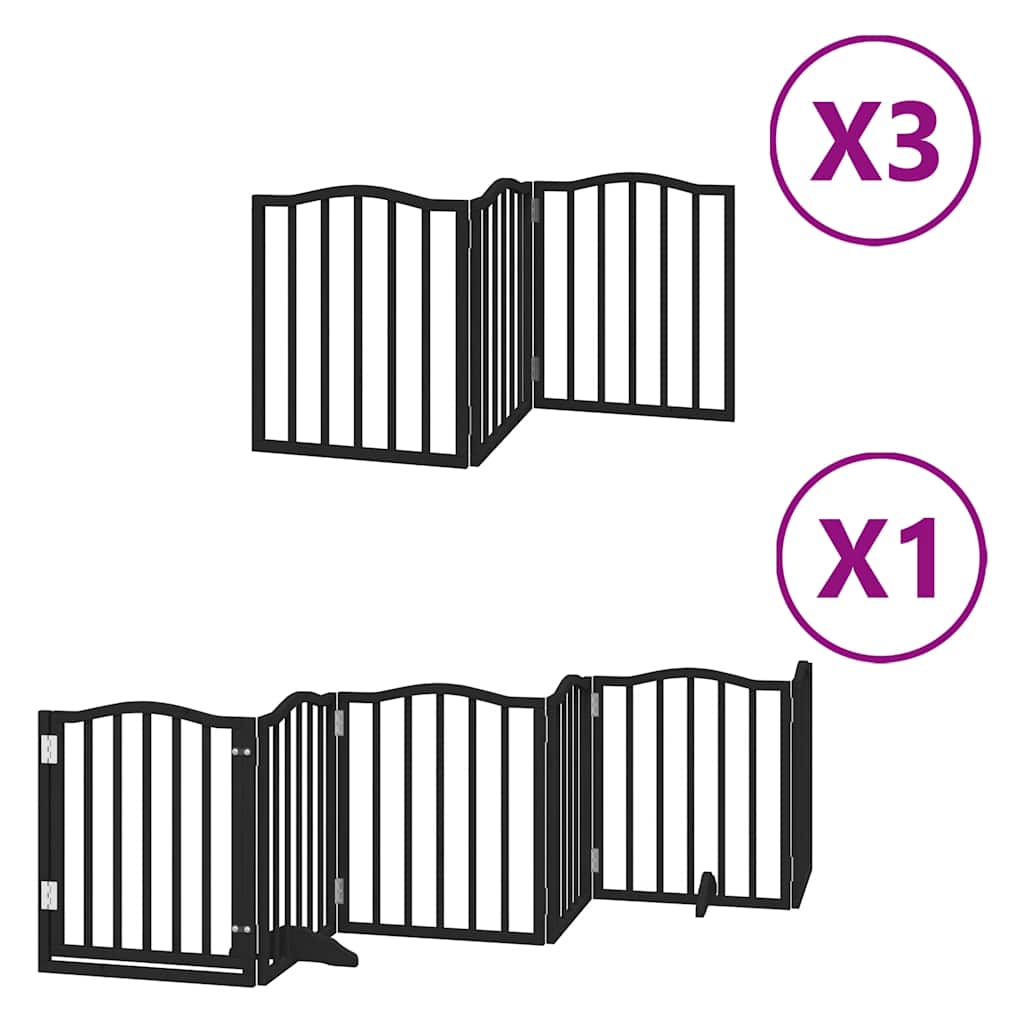 Hondenhek inklapbaar 15 panelen 750 cm populierenhout zwart is nu te koop bij PeponiXL, paradijselijk wonen!