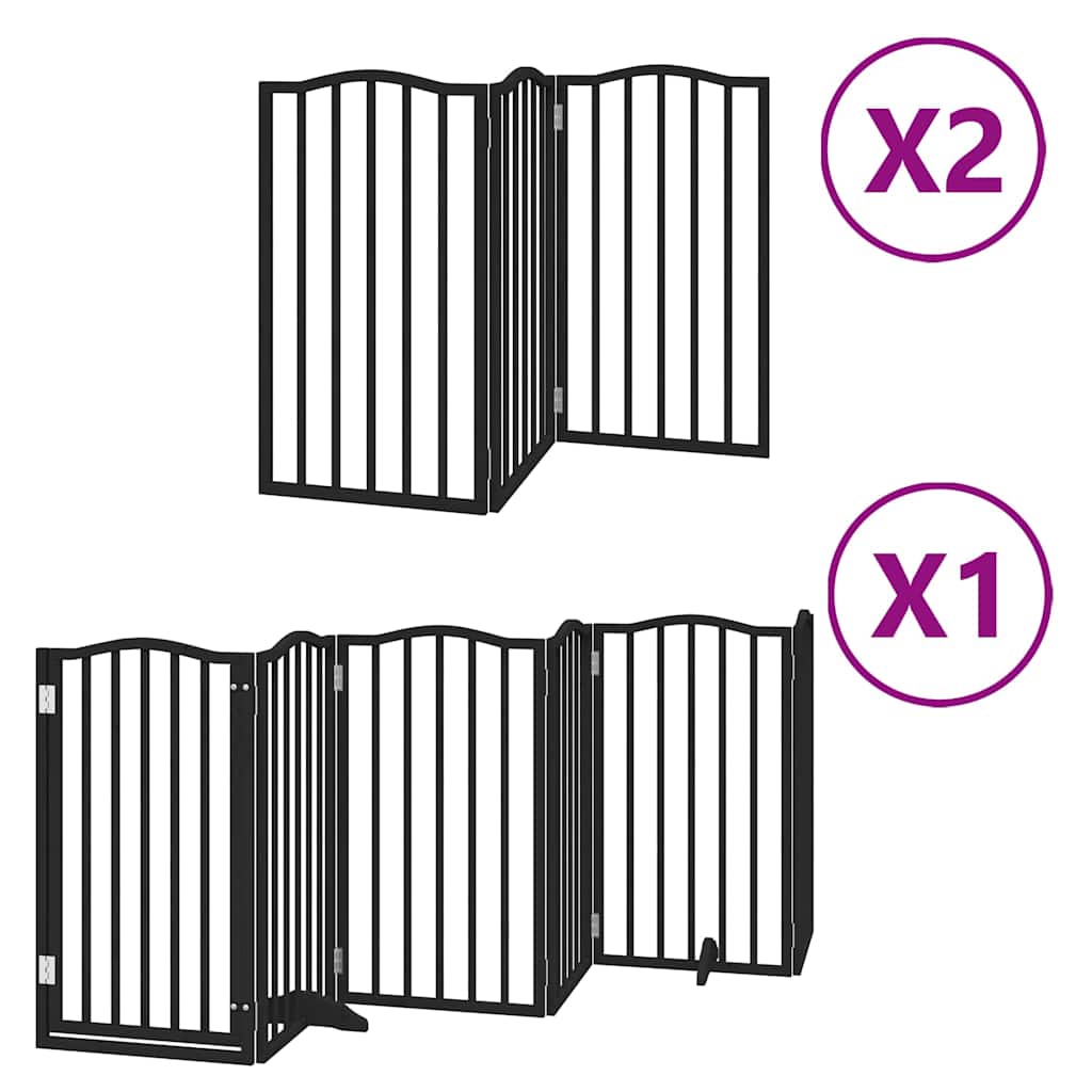 Hondenhek inklapbaar 12 panelen 600 cm populierenhout zwart is nu te koop bij PeponiXL, paradijselijk wonen!