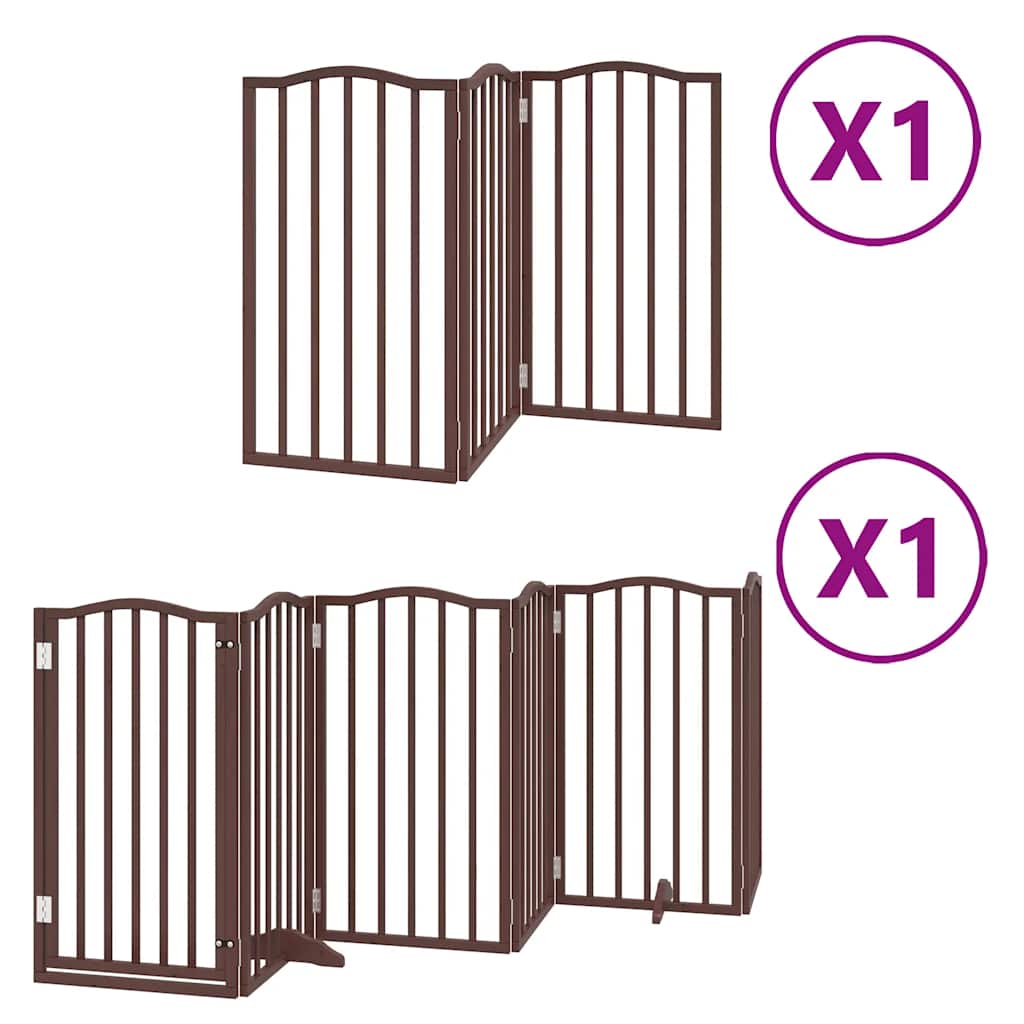 Hondenhek inklapbaar 9 panelen 450 cm populierenhout bruin is nu te koop bij PeponiXL, paradijselijk wonen!