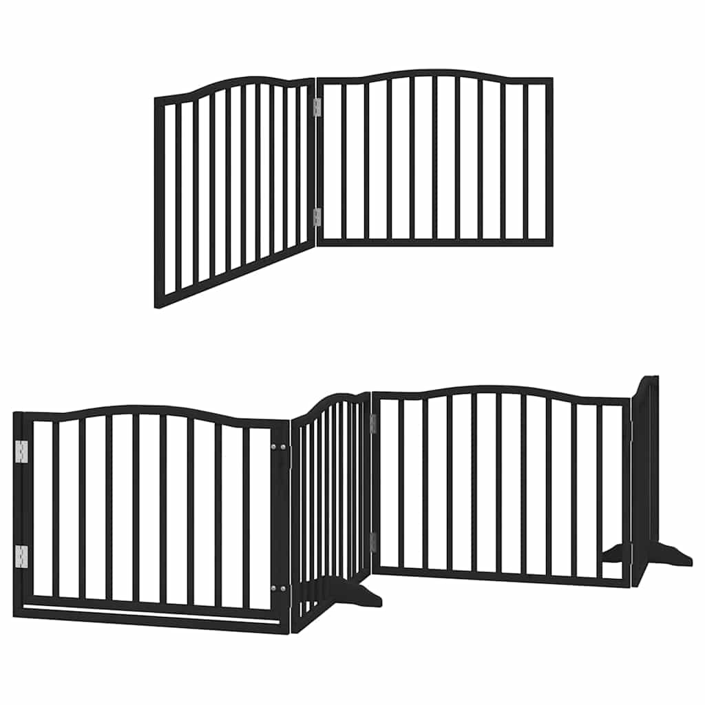 Hondenhek inklapbaar 10 panelen 800 cm populierenhout zwart is nu te koop bij PeponiXL, paradijselijk wonen!