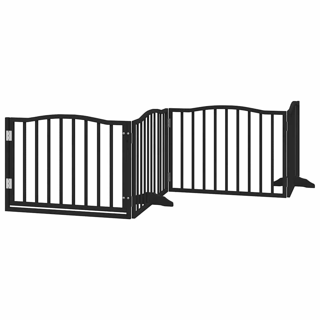 Hondenhek inklapbaar 12 panelen 960 cm populierenhout zwart is nu te koop bij PeponiXL, paradijselijk wonen!