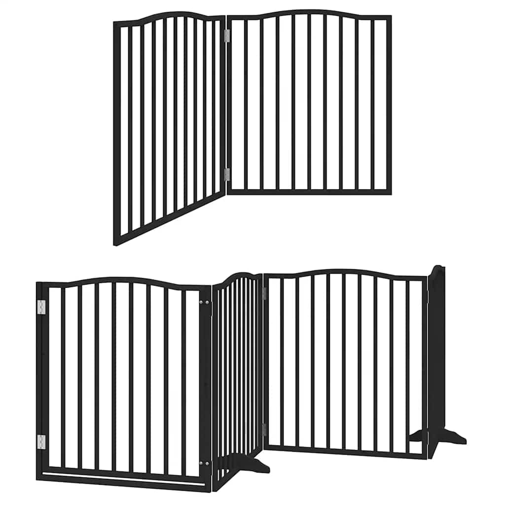 Hondenhek inklapbaar 6 panelen 480 cm populierenhout zwart is nu te koop bij PeponiXL, paradijselijk wonen!