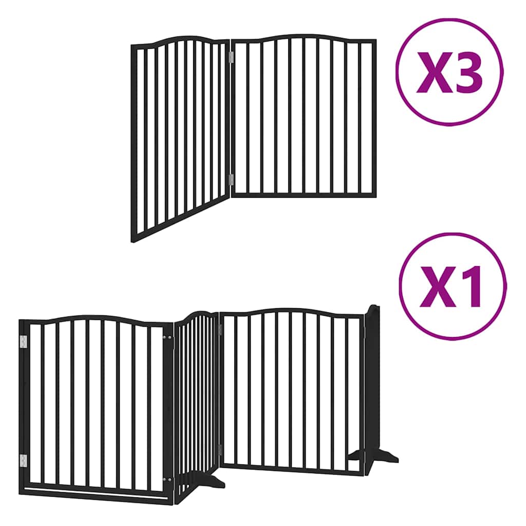 Hondenhek inklapbaar 10 panelen 800 cm populierenhout zwart is nu te koop bij PeponiXL, paradijselijk wonen!