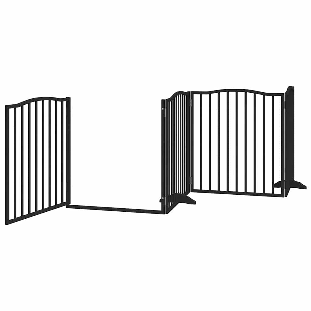 Hondenhek inklapbaar 10 panelen 800 cm populierenhout zwart is nu te koop bij PeponiXL, paradijselijk wonen!