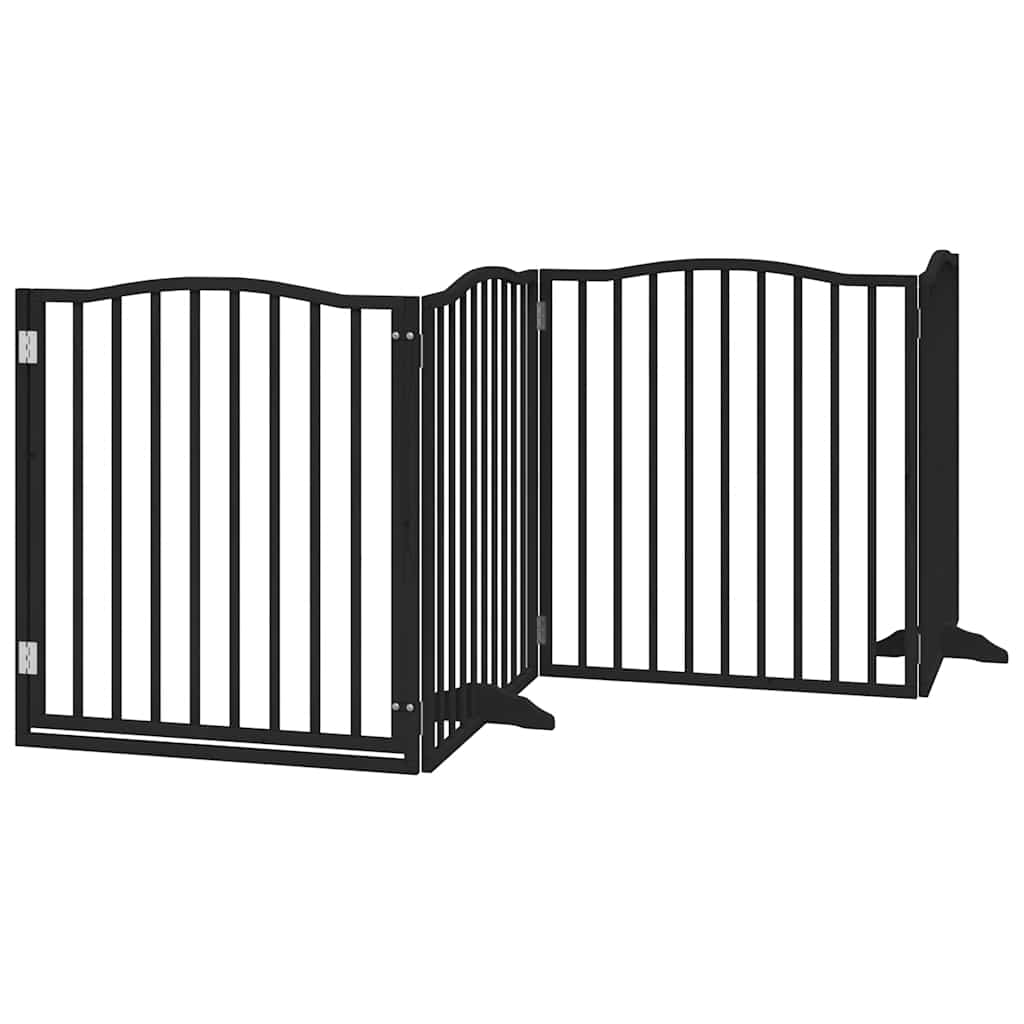 Hondenhek inklapbaar 12 panelen 960 cm populierenhout zwart is nu te koop bij PeponiXL, paradijselijk wonen!