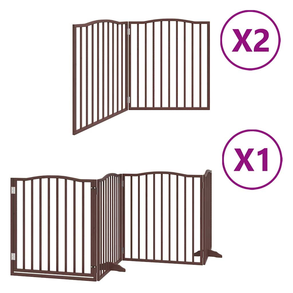 Hondenhek inklapbaar 8 panelen 640 cm populierenhout bruin is nu te koop bij PeponiXL, paradijselijk wonen!