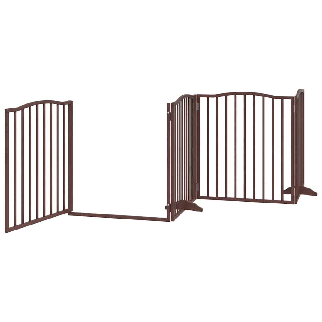 Hondenhek inklapbaar 8 panelen 640 cm populierenhout bruin is nu te koop bij PeponiXL, paradijselijk wonen!