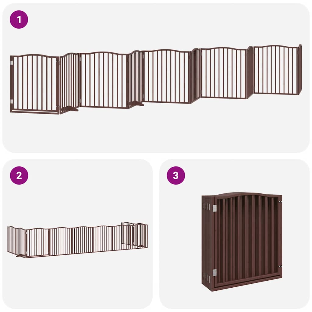 Hondenhek inklapbaar 10 panelen 800 cm populierenhout bruin is nu te koop bij PeponiXL, paradijselijk wonen!