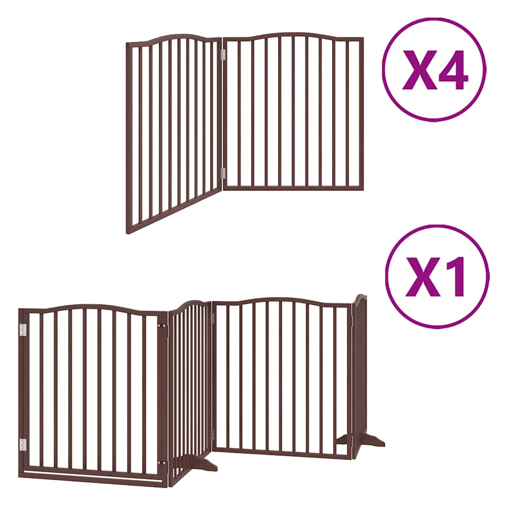 Hondenhek inklapbaar 12 panelen 960 cm populierenhout bruin is nu te koop bij PeponiXL, paradijselijk wonen!