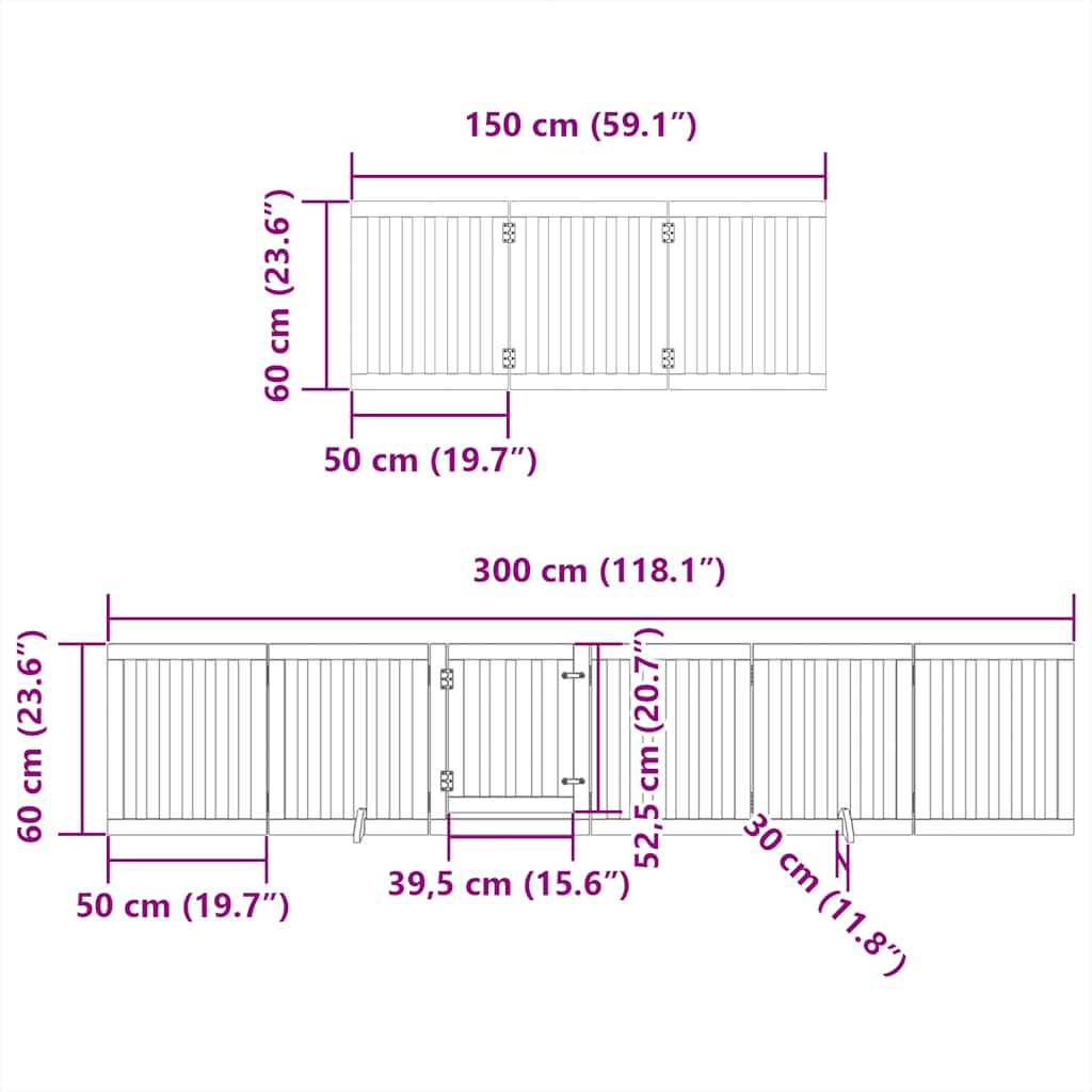 Hondenhek inklapbaar met deur 12 panelen 600 cm populierenhout is nu te koop bij PeponiXL, paradijselijk wonen!