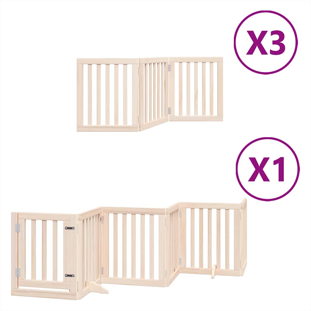 Hondenhek inklapbaar met deur 15 panelen 750 cm populierenhout is nu te koop bij PeponiXL, paradijselijk wonen!
