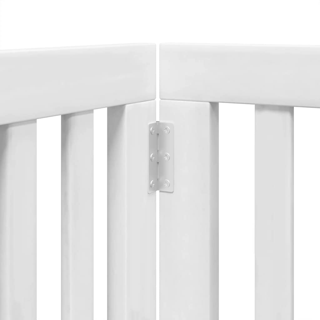 Hondenhek inklapbaar met deur 12 panelen 600cm populierhout wit is nu te koop bij PeponiXL, paradijselijk wonen!