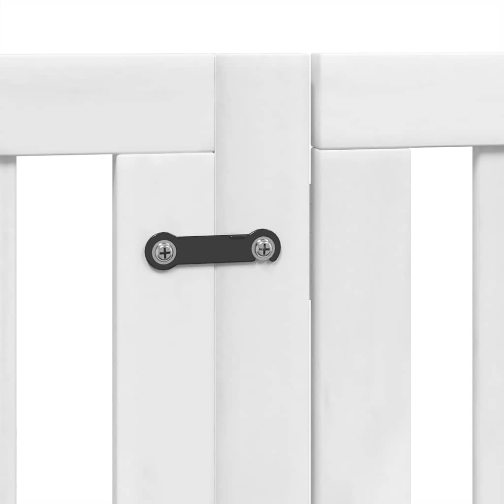 Hondenhek inklapbaar met deur 15 panelen 750cm populierhout wit is nu te koop bij PeponiXL, paradijselijk wonen!