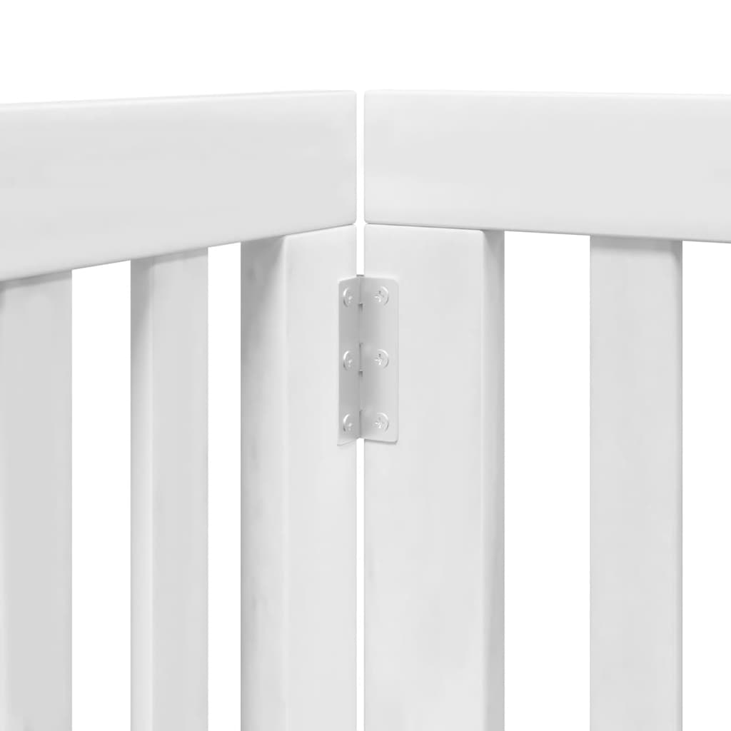 Hondenhek inklapbaar met deur 15 panelen 750cm populierhout wit is nu te koop bij PeponiXL, paradijselijk wonen!