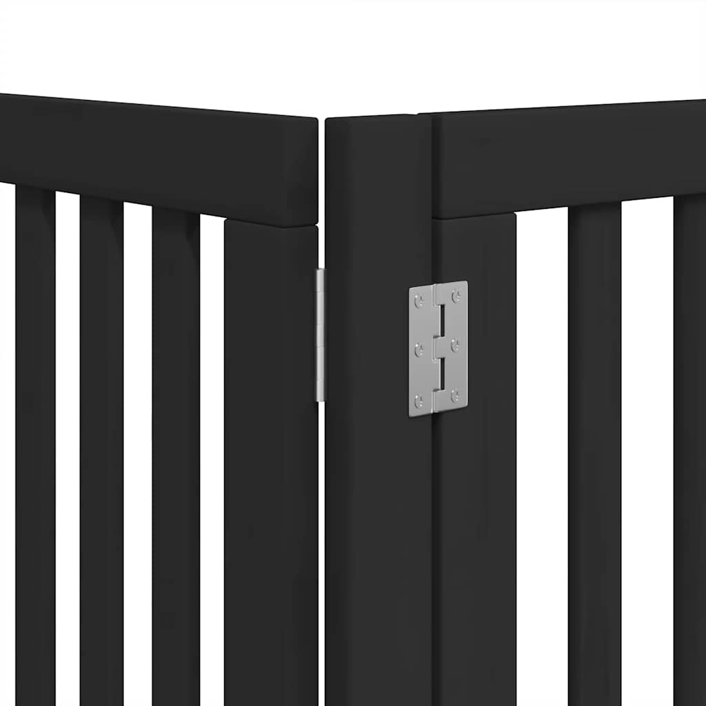 Hondenhek inklapbaar 9 panelen 450 cm populierenhout zwart is nu te koop bij PeponiXL, paradijselijk wonen!